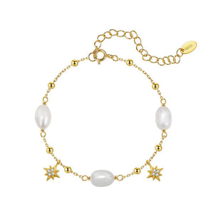 Pearl Starburst Celestial Bead Charm Bracelet - Perimade & Co.