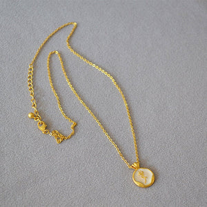 Pearl Tulip Rose Flower Pendant Necklace - Perimade & Co.