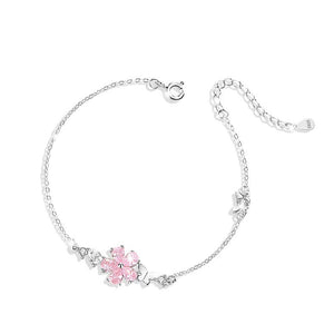 Pink Cherry Blossom Butterfly Charm Bracelet - Perimade & Co.