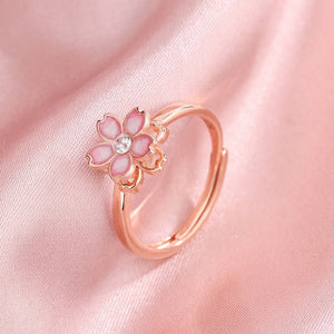 Pink Cherry Blossom Fidget Spinner Ring - Perimade & Co.