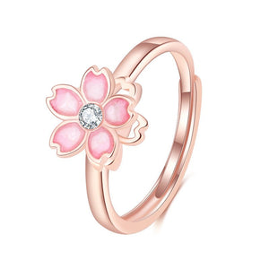 Pink Cherry Blossom Fidget Spinner Ring - Perimade & Co.