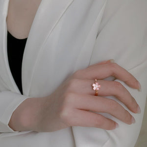 Pink Cherry Blossom Fidget Spinner Ring - Perimade & Co.