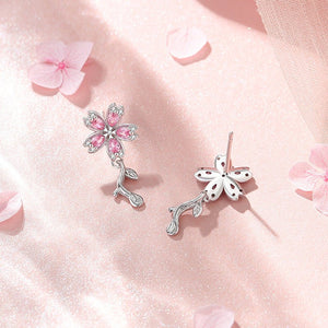 Pink Cherry Blossom Flower Stud Earrings - Perimade & Co.