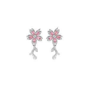 Pink Cherry Blossom Flower Stud Earrings - Perimade & Co.