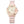 Pink Flower 34 mm Round Leather Watch - Perimade & Co.