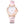 Watch with floral design on strap and face on white background