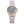 Pink Flower 34 mm Round Leather Watch - Perimade & Co.