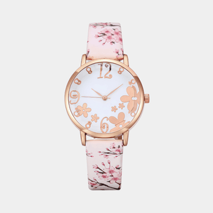 Watch with floral design on a white background