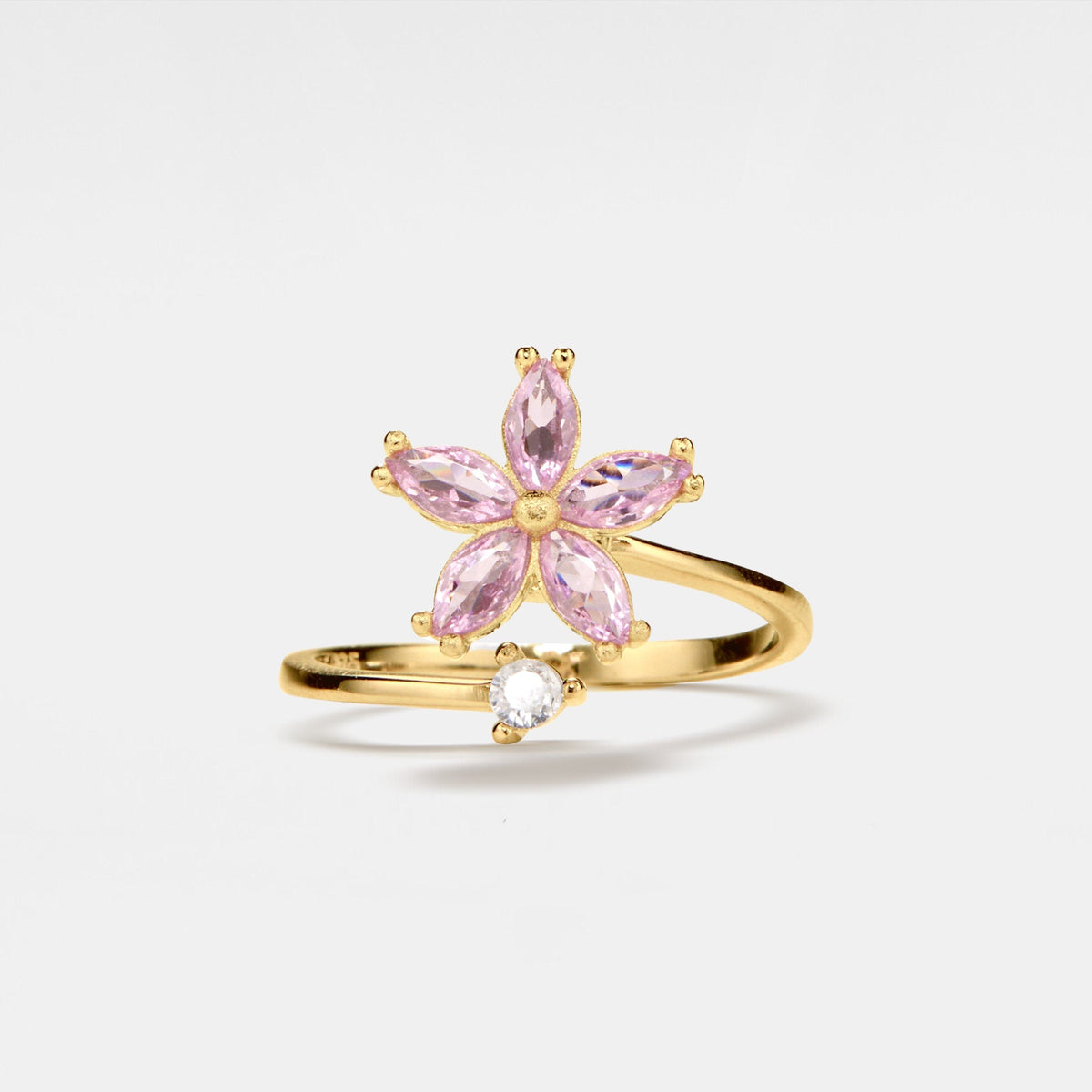 Pink Flower Fidget Spinner Bypass Ring – Perimade & Co