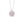 Silver necklace with a clover-shaped pendant featuring pink gemstones on a white background