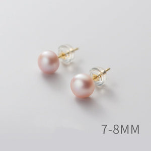 Pink Freshwater Pearl Wedding Stud Earrings - Perimade & Co.