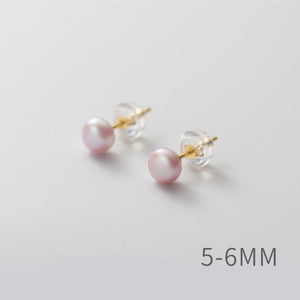 Pink Freshwater Pearl Wedding Stud Earrings - Perimade & Co.