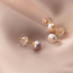 Pink Freshwater Pearl Wedding Stud Earrings - Perimade & Co.