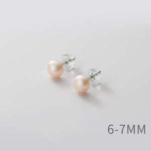 Pink Freshwater Pearl Wedding Stud Earrings - Perimade & Co.