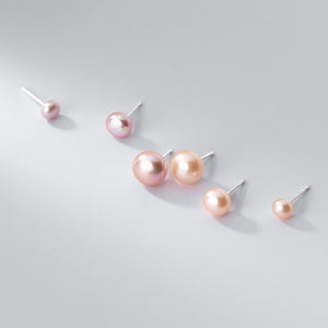 Pink Freshwater Pearl Wedding Stud Earrings - Perimade & Co.
