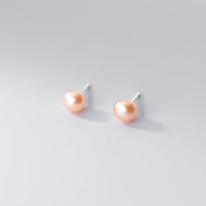 Pink Freshwater Pearl Wedding Stud Earrings - Perimade & Co.