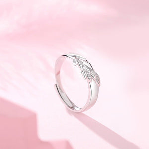 Pink Heart Angel Wing Matching Couple Ring - Perimade & Co.