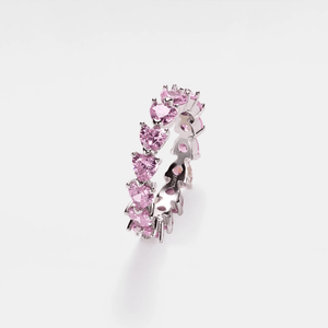 Pink Heart - Cut Gemstone Eternity Ring - Perimade & Co.