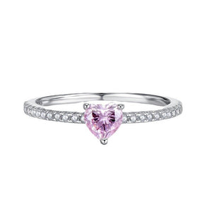 Pink Heart Pave Band Stacking Ring - Perimade & Co.