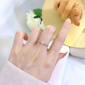 Pink Heart Pave Band Stacking Ring - Perimade & Co.