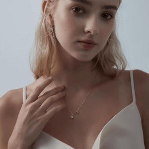 Pink Heart Safety Pin Pendant Necklace - Perimade & Co.