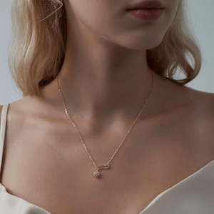 Pink Heart Safety Pin Pendant Necklace - Perimade & Co.