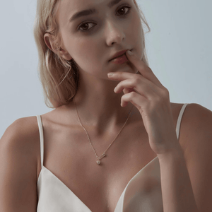 Pink Heart Safety Pin Pendant Necklace - Perimade & Co.