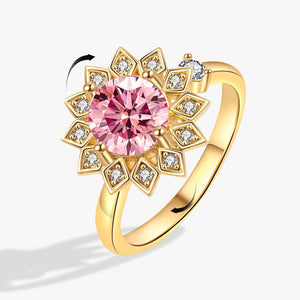 Pink Sunflower Anxiety Fidget Spinner Ring - Perimade & Co.