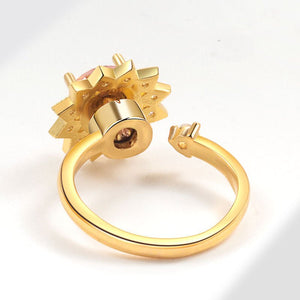 Pink Sunflower Anxiety Fidget Spinner Ring - Perimade & Co.