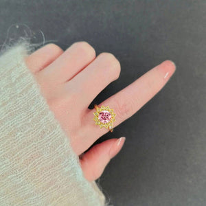 Pink Sunflower Anxiety Fidget Spinner Ring - Perimade & Co.