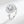 Silver ring with a diamond on a light gray background