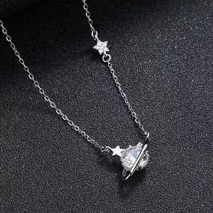 Planet Saturn Star Charm Pendant Necklace - Perimade & Co.