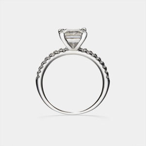 Princess Moissanite Pave Engagement Ring - Perimade & Co.