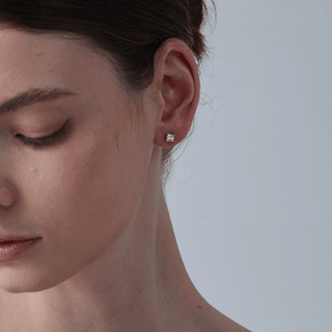 Princess Moissanite Wedding Stud Earrings - Perimade & Co.