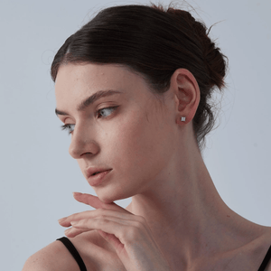 Princess Moissanite Wedding Stud Earrings - Perimade & Co.