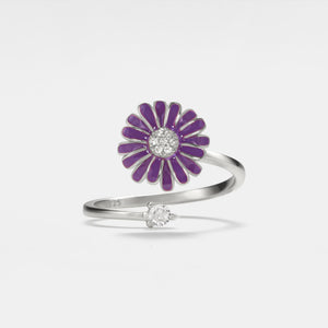 Purple Daisy Anxiety Fidget Spinner Ring - Perimade & Co.