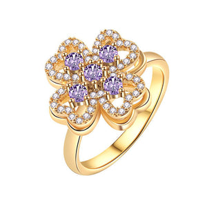 Purple Four Leaf Clover Fidget Spinner Ring - Perimade & Co.