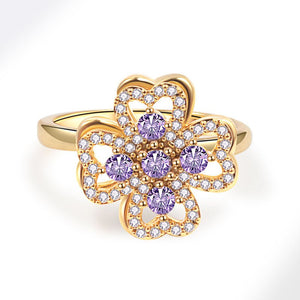 Purple Four Leaf Clover Fidget Spinner Ring - Perimade & Co.