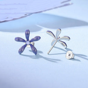 Purple Textured Daisy Opal Core Stud Earrings - Perimade & Co.