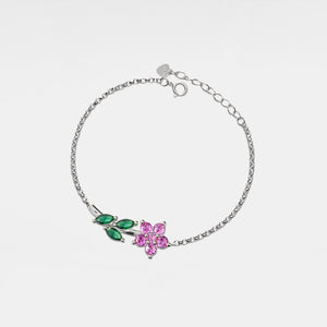 Purple Yellow Flower Charm Stacking Bracelet - Perimade & Co.