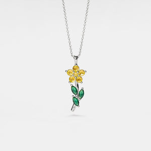 Purple Yellow Flower Pendant Necklace - Perimade & Co.