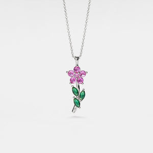 Purple Yellow Flower Pendant Necklace - Perimade & Co.