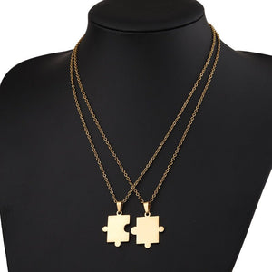 Puzzle Matching Couple Pendant Necklace - Perimade & Co.