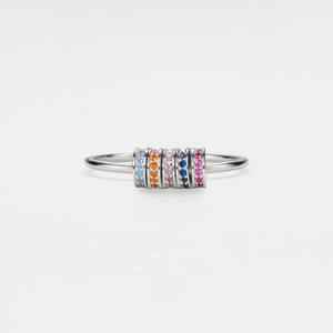 Rainbow Bead Anxiety Fidget Spinner Ring - Perimade & Co.