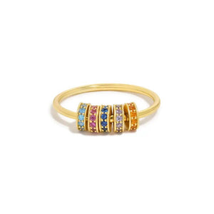 Rainbow Bead Anxiety Fidget Spinner Ring - Perimade & Co.