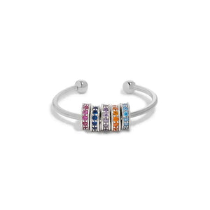 Rainbow Bead Anxiety Fidget Spinner Ring - Perimade & Co.