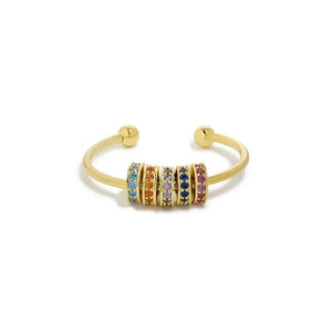 Rainbow Bead Anxiety Fidget Spinner Ring - Perimade & Co.