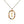 Rainbow CZ Oval Initial Letter Halo Necklace - Perimade & Co.