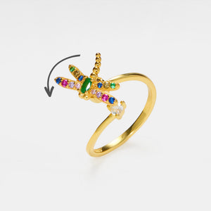 Rainbow Dragonfly Fidget Spinner Ring - Perimade & Co.