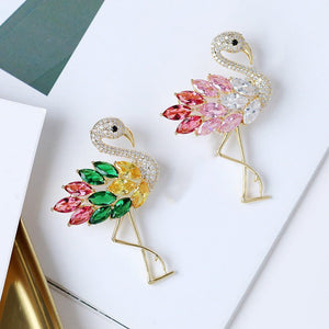 Rainbow Flamingo Bird Statement Brooch - Perimade & Co.